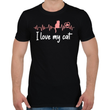 PRINTFASHION I love my cat - Férfi póló - Fekete férfi póló