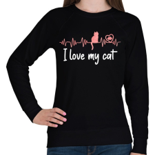 PRINTFASHION I love my cat - Női pulóver - Fekete női pulóver, kardigán