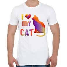 PRINTFASHION I love my cat - Szeretem a macskámat - Férfi póló - Fehér
