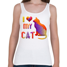 PRINTFASHION I love my cat - Szeretem a macskámat - Női atléta - Fehér