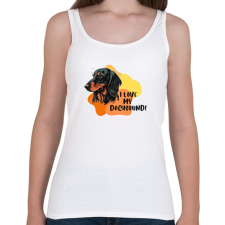 PRINTFASHION I love my dachshund - Női atléta - Fehér női trikó