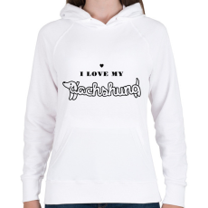 PRINTFASHION I love my dachshund - Női kapucnis pulóver - Fehér