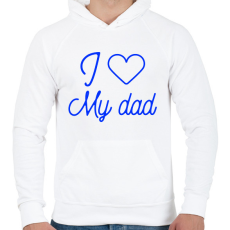 PRINTFASHION I love my dad - Férfi kapucnis pulóver - Fehér