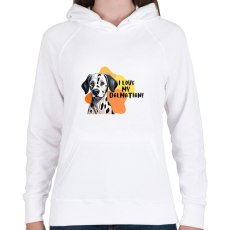 PRINTFASHION I love my dalmatian - Női kapucnis pulóver - Fehér