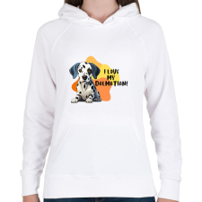 PRINTFASHION I love my dalmatian - Női kapucnis pulóver - Fehér női pulóver, kardigán