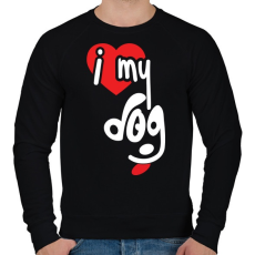 PRINTFASHION I love my dog - Férfi pulóver - Fekete