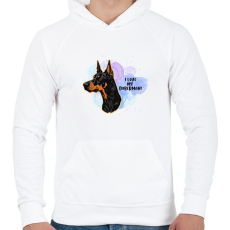 PRINTFASHION I love my german doberman - Férfi kapucnis pulóver - Fehér