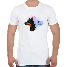 PRINTFASHION I love my german doberman - Férfi póló - Fehér férfi póló