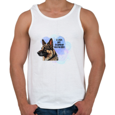PRINTFASHION I love my german shepherd - Férfi atléta - Fehér atléta, trikó