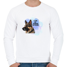 PRINTFASHION I love my german shepherd - Férfi pulóver - Fehér férfi pulóver, kardigán