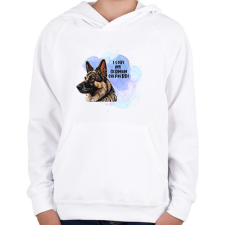 PRINTFASHION I love my german shepherd - Gyerek kapucnis pulóver - Fehér gyerek pulóver, kardigán