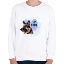 PRINTFASHION I love my german shepherd - Gyerek pulóver - Fehér gyerek pulóver, kardigán