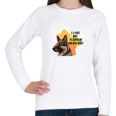 PRINTFASHION I love my german shepherd - Női pulóver - Fehér