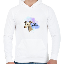 PRINTFASHION I love my greyhound - Férfi kapucnis pulóver - Fehér férfi pulóver, kardigán