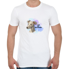 PRINTFASHION I love my Greyhound - Férfi póló - Fehér férfi póló