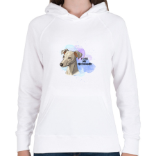 PRINTFASHION I love my Greyhound - Női kapucnis pulóver - Fehér női pulóver, kardigán