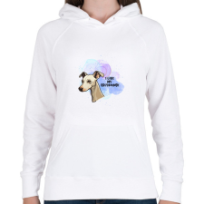 PRINTFASHION I love my greyhound - Női kapucnis pulóver - Fehér női pulóver, kardigán