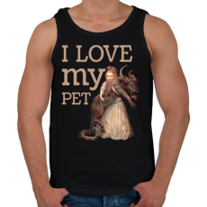 PRINTFASHION I love my pet  - Férfi atléta - Fekete
