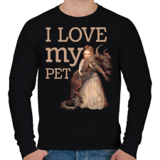 PRINTFASHION I love my pet  - Férfi pulóver - Fekete férfi pulóver, kardigán