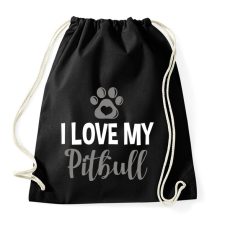 PRINTFASHION i love my pitbull2 - Sportzsák, Tornazsák - Fekete tornazsák