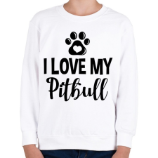 PRINTFASHION I love my pitbull - Gyerek pulóver - Fehér gyerek pulóver, kardigán