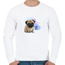 PRINTFASHION I love my pug - Férfi pulóver - Fehér