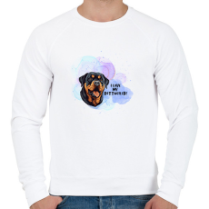 PRINTFASHION I love my rotweiler - Férfi pulóver - Fehér