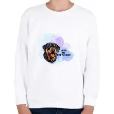 PRINTFASHION I love my rotweiler - Gyerek pulóver - Fehér gyerek pulóver, kardigán