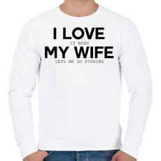 PRINTFASHION I love my wife. - Férfi pulóver - Fehér