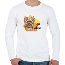 PRINTFASHION I love my yorkie - Férfi hosszú ujjú póló - Fehér férfi póló