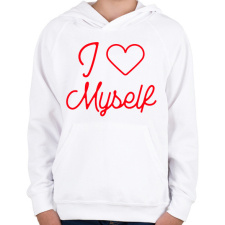 PRINTFASHION I love myself 3 - Gyerek kapucnis pulóver - Fehér gyerek pulóver, kardigán