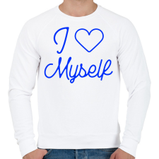 PRINTFASHION I love myself - Férfi pulóver - Fehér férfi pulóver, kardigán