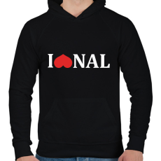 PRINTFASHION I love @nal - white - Férfi kapucnis pulóver - Fekete
