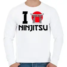 PRINTFASHION I love Ninjitsu - Férfi pulóver - Fehér férfi pulóver, kardigán