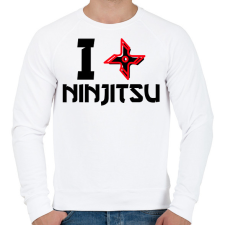 PRINTFASHION I love Ninjutsu - Férfi pulóver - Fehér férfi pulóver, kardigán