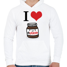 PRINTFASHION I love nutella - Férfi kapucnis pulóver - Fehér férfi pulóver, kardigán