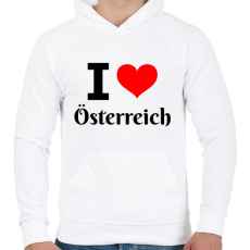 PRINTFASHION I love Österreich - Férfi kapucnis pulóver - Fehér