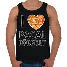 PRINTFASHION I love Pacal pörkölt - Férfi atléta - Fekete atléta, trikó