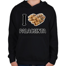 PRINTFASHION I love Palacsinta - Gyerek kapucnis pulóver - Fekete gyerek pulóver, kardigán