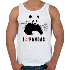 PRINTFASHION I LOVE PANDAS - Férfi atléta - Fehér atléta, trikó