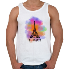PRINTFASHION i love paris - Férfi atléta - Fehér