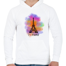 PRINTFASHION i love paris - Férfi kapucnis pulóver - Fehér