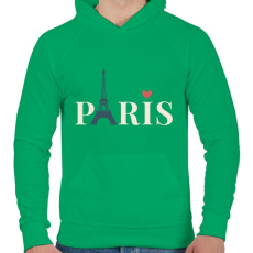 PRINTFASHION i love paris - Férfi kapucnis pulóver - Zöld