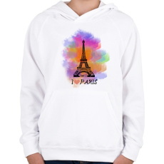 PRINTFASHION i love paris - Gyerek kapucnis pulóver - Fehér