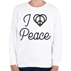 PRINTFASHION I love peace - Gyerek pulóver - Fehér