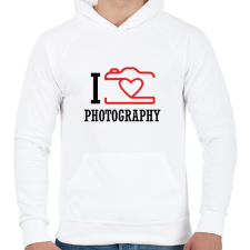 PRINTFASHION I love photography (black) - Férfi kapucnis pulóver - Fehér férfi pulóver, kardigán