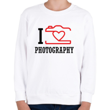 PRINTFASHION I love photography (black) - Gyerek pulóver - Fehér gyerek pulóver, kardigán