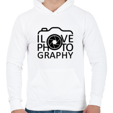 PRINTFASHION I love photography - Férfi kapucnis pulóver - Fehér