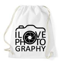 PRINTFASHION I love photography - Sportzsák, Tornazsák - Fehér tornazsák
