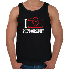 PRINTFASHION I love photography (white) - Férfi atléta - Fekete